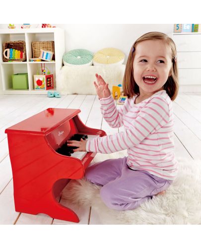 Детски музикален инструмент Hape - Пиано, червено, от дърво - 4