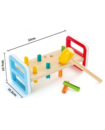 Дървена играчка с чукче Hape - Дъга - 4