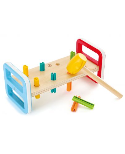 Дървена играчка с чукче Hape - Дъга - 1
