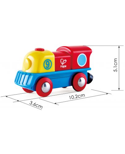 Дървена играчка Hape - Цветен локомотив - 4