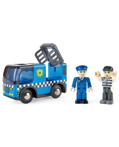 Дървена играчка Hape - Полицейска кола със сирени - 1