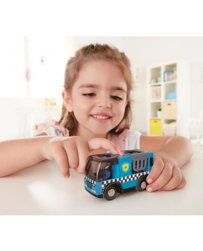 Дървена играчка Hape - Полицейска кола със сирени - 4
