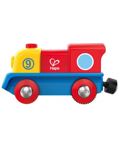 Дървена играчка Hape - Цветен локомотив - 3