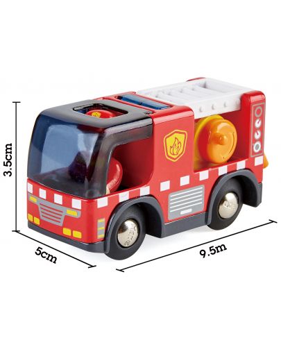 Дървена играчка Hape - Пожарна кола със сирени - 3