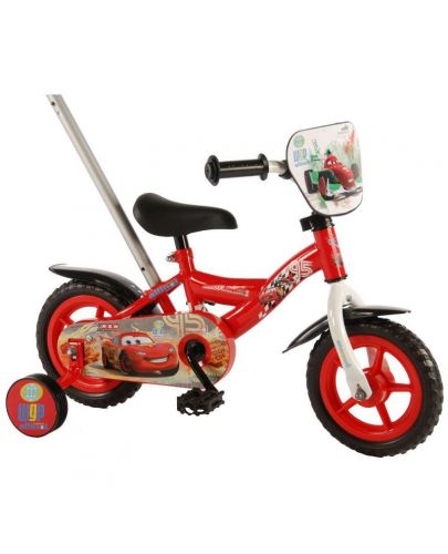 E&L Company Велосипед с родителски контрол и помощни колела, Disney Cars, 10 инча - 1