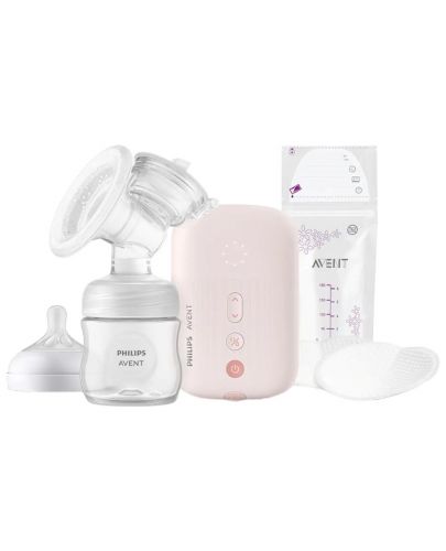 Единична електрическа помпа Philips Avent - Natural Motion + торбички за кърма, 5 броя - 1