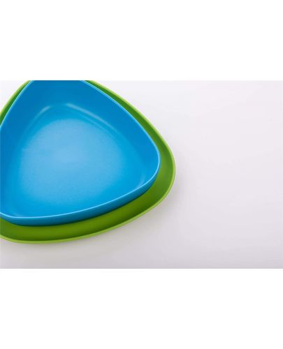 Еко комплект за хранене eKoala - 2 чинии, синьо и зелено - 3