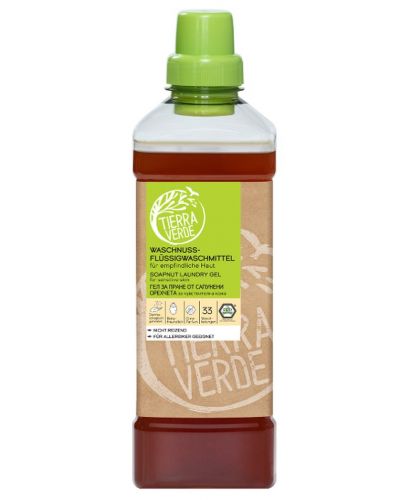Еко гел за пране от сапунени орехчета Tierra Verde - За чувствителна кожа, 1 L - 1