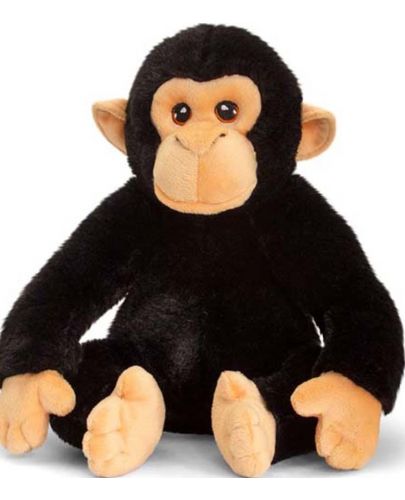 Eкологична плюшена играчка Keel Toys Keeleco - Шимпанзе, 18 cm - 1