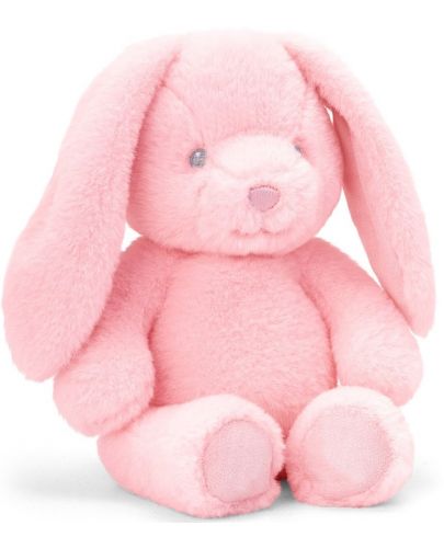 Eкологична плюшена играчка Keel Toys Keeleco - Бебе зайче, розово, 20 cm - 1