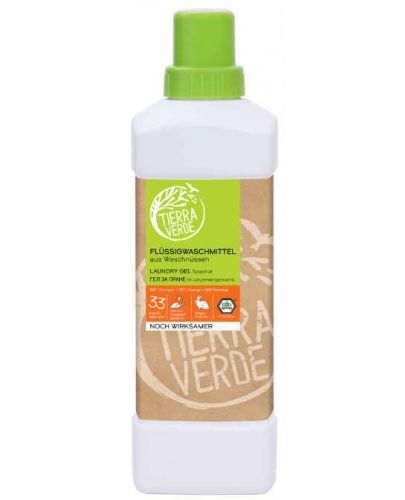 Еко гел за пране от сапунени орехчета Tierra Verde - С масло от портокал, 1 l - 1