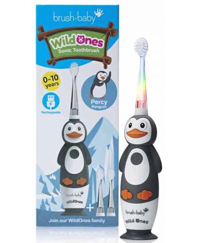 Електрическа четка за зъби Brush Baby - Wild Ones, Пингвин  - 5