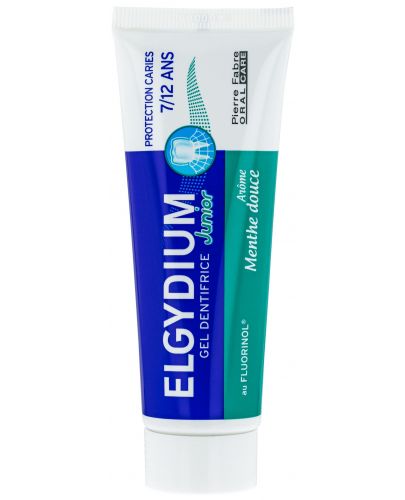 Elgydium Junior Гелообразна паста за зъби, ментов аромат, 7-12 години, 50 ml - 1