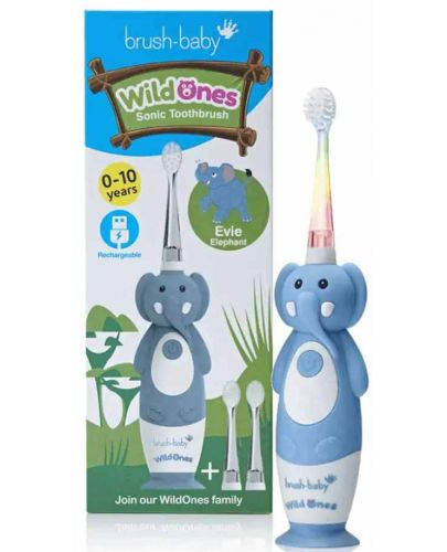 Електрическа четка за зъби Brush Baby - Wild Ones, Слон - 6