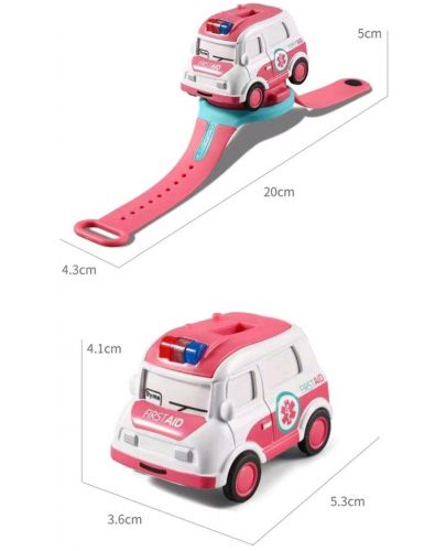 Електронна играчка Raya Toys - Кола-часовник, бърза помощ - 4
