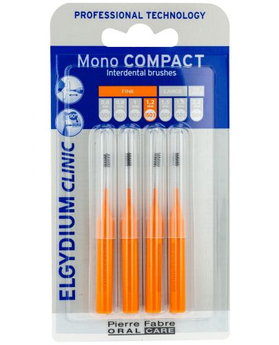 Elgydium Clinic Интердентални четки Mono Compact, ISO 3, 4 броя, оранжеви - 1