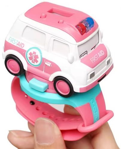 Електронна играчка Raya Toys - Кола-часовник, бърза помощ - 2