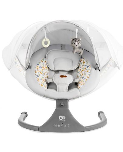 Електрическа люлка и шезлонг Kinderkraft - Lumi 2, Light grey - 4