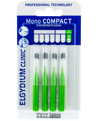 Elgydium Clinic Интердентални четки Mono Compact, ISO 6, 4 броя, зелени - 1