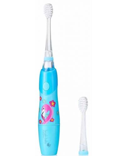 Електрическа четка за зъби Brush Baby - Kidzsonic,Фламинго, с батерии и 2 накрайника - 1