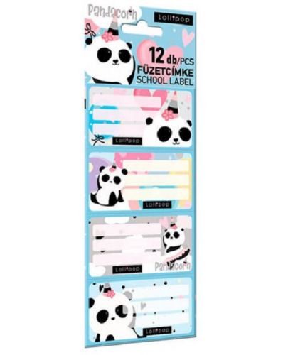 Етикети Lizy Card - Lollipop Pandacorn, 12 броя - 1
