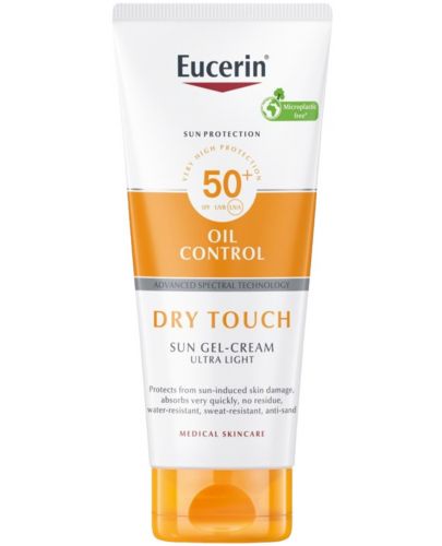 Eucerin Sun Слънцезащитен гел-крем за тяло Dry Touch, SPF 50+, 200 ml - 1