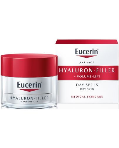 Eucerin Hyaluron-Filler + Volume-Lift Дневен крем за суха кожа, SPF 15, 50 ml - 1