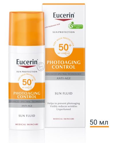 Eucerin Sun Слънцезащитен флуид Photoaging Control, SPF 50, 50 ml - 2