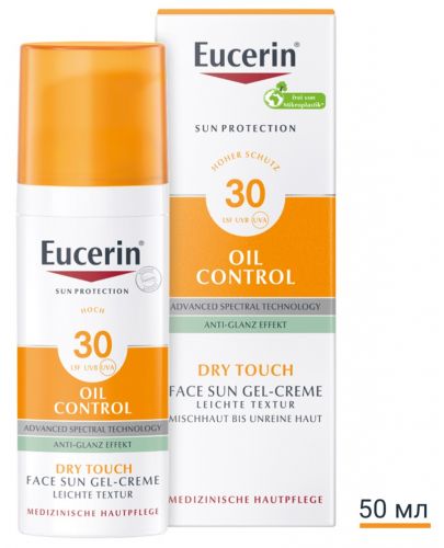 Eucerin Sun Слънцезащитен гел-крем за лице Oil Control, SPF 30, 50 ml - 2