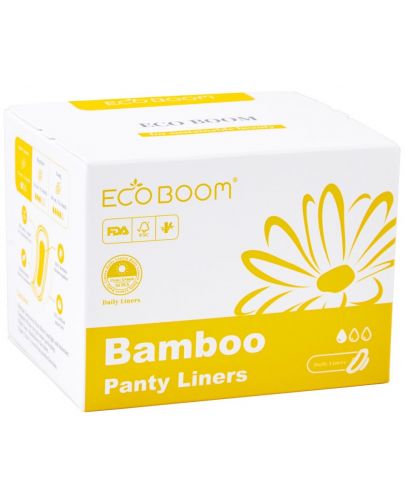 Ежедневни бамбукови биораздрадими дамски превръзки Eco Boom - Премиум, 30 броя - 1