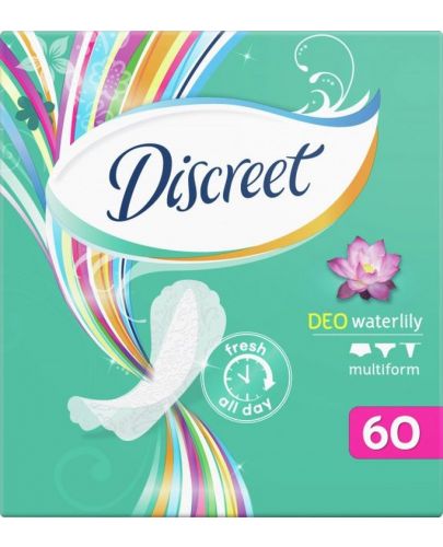 Ежедневни превръзки Discreet Ultra - Deo, Waterlily, 60 броя - 1