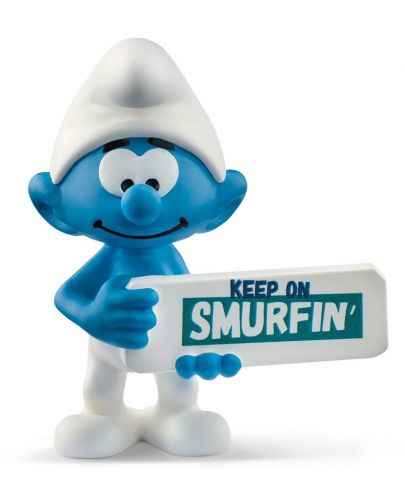 Фигура Schleich The Smurfs - Смърф с табелка „Смърфирай“ - 1