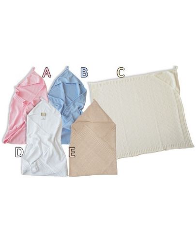 Бебешко одеяло с качулка EKO - Бяло, 90 х 90 cm - 2