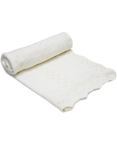 Бебешко одеяло от органичен памук EKO - Екрю, 85 х 75 cm - 1