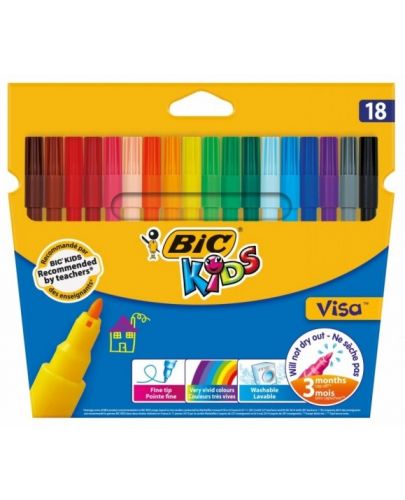Флумастери BIC Kids Visa 18 цвята - 1