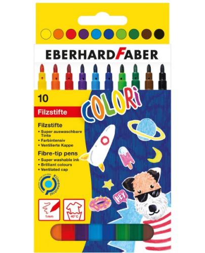 Флумастери Eberhard Faber - 10 цвята - 1