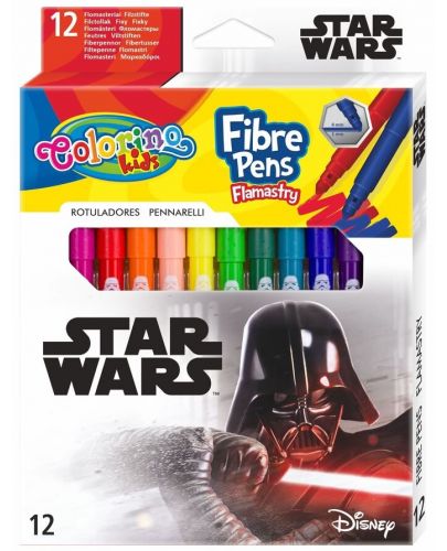 Флумастери Colorino - Marvel Star Wars, 12 цвята - 1