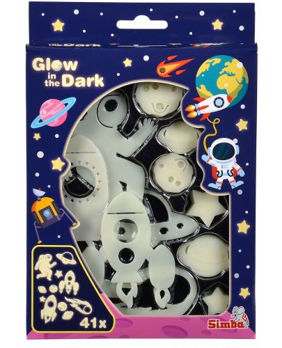 Фосфоресциращи стикери Simba Toys - Космически обекти, 41 броя - 1
