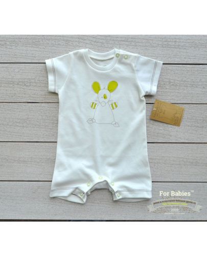 For Babies Бебешко гащеризонче с къс ръкав - Мишле размер 6-12 месеца-bs - 1