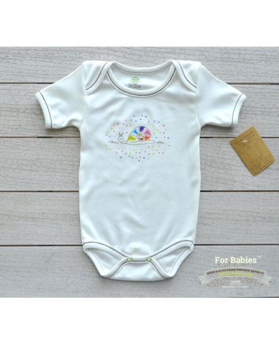For Babies Боди с прехвърлено рамо - Охлювче с точки Изберете размер 3-6 месеца - 1
