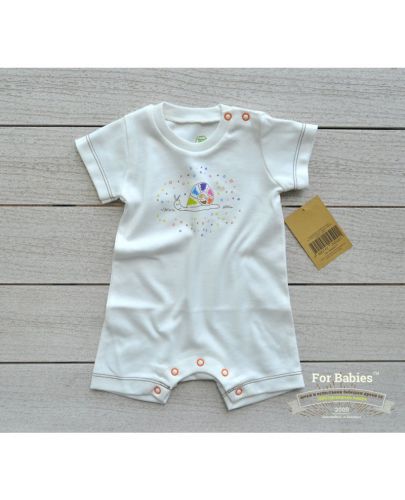 For Babies Бебешко гащеризонче с къс ръкав - Охлювче с точки Изберете размер 1-3 месеца - 1