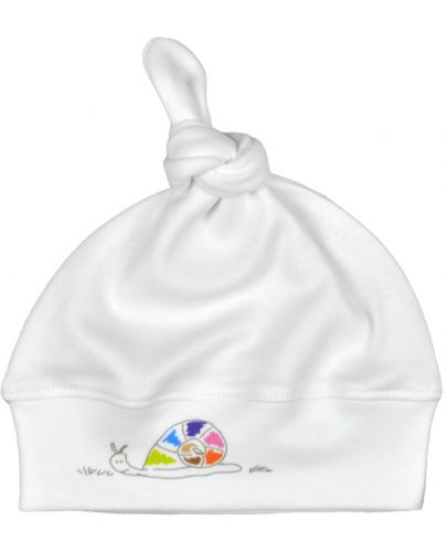 Бебешка шапка с възел For Babies - Цветно охлювче - 1