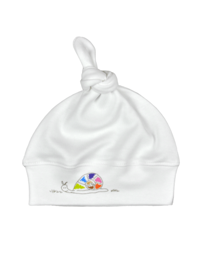 For Babies Бебешка шапка с възел - Цветен охлюв размер 0-3 месеца - 1