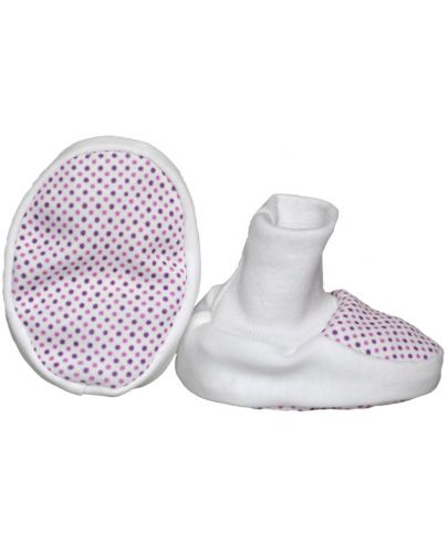 For Babies Бебешки обувки с щампа - Розови точици - 1