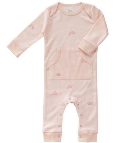Бебешка цяла пижама Fresk - Rainbow, розова, 0+ месеца - 1