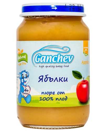 Плодово пюре Ganchev - Ябълки, 190 g - 1
