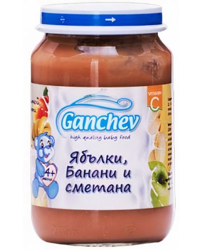 Десерт Ganchev - Ябълки и банани със сметана, 190 g - 1