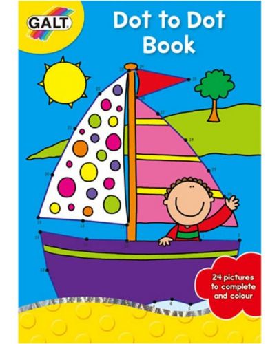 Детска книжка за оцветяване Galt Dot to Dot Pad - Свържи точките, 2 част - 1