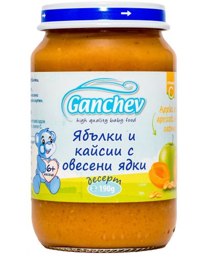 Десерт Ganchev - Ябълки и кайсии с овесени ядки, 190 g - 1
