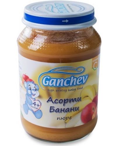 Плодово пюре Ganchev - Асорти с банани, 190 g - 1